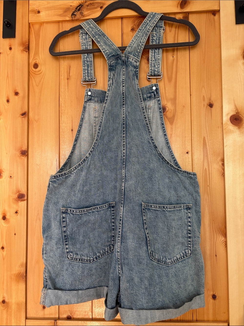 GAP Denim Shorts Overalls Shortalls Medium Womens M Jeans Classic Jumper - Picture 2 of 4